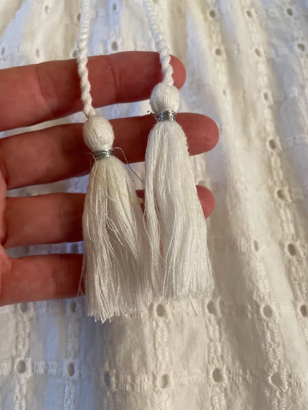 Anthropologie Dress Sz 8 White Eyelet BOHO Cottagecore Resortwear Beach Summer - Picture 11 of 12
